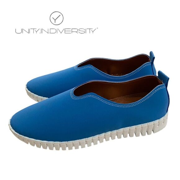 UNITY IN DIVERSITY Seamless Women's Slip-On Blue Comfy Loafers Sneakers NEW 38 - Picture 2 of 7